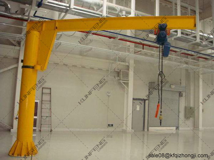 Three types of jib cranes: floor jib cranes, wall-mounted jib cranes and wall-mounted jib cranes