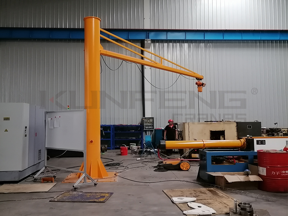 Column type intelligent folding jib crane