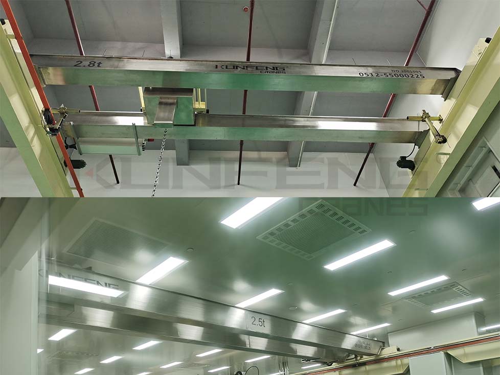 Clean room crane - double girder overhead crane